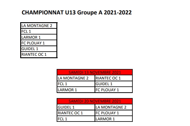 Championnat U13/U12